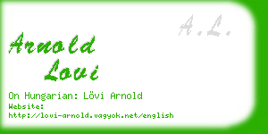 arnold lovi business card